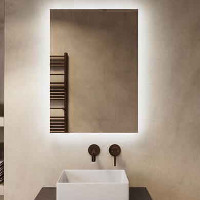 GRADE A1 - Rectangular Backlit Bathroom Mirror with Battery Operated Lights 500 x 700mm -