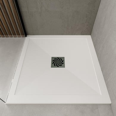 800x800mm Square 25mm Slimline White Stone Resin Shower Tray – Harmony