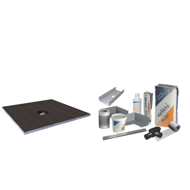 900x900mm Wet Room Tileable Shower Tray - Live Your Colour with Installation Kit for