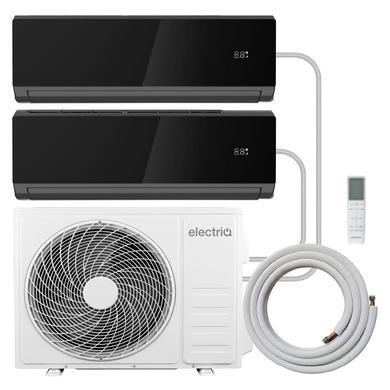 electriQ iQool Multi-Split 2 x 12000 BTU Split Air Conditioner with Heat Pump - Black and