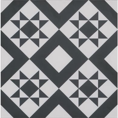 Black Modern Patterned Floor Tile 330 x 330mm - Mayfair