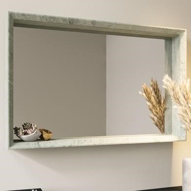 Rectangular Concrete Effect Bathroom Mirror 700 x 450mm - Arragon