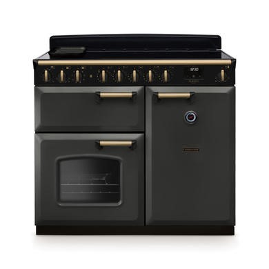 Rangemaster Classic Deluxe 100cm Induction Range Cooker - Slate & Brass
