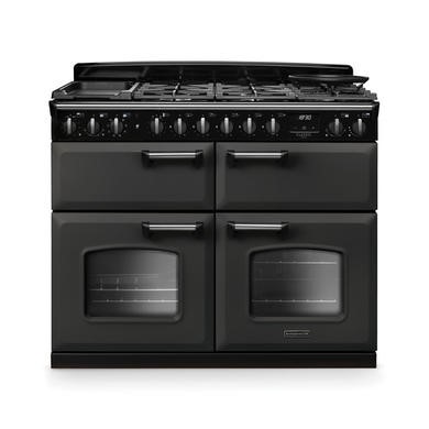 Rangemaster Classic Deluxe 110cm Base Cavity Dual Fuel Range Cooker - Slate & Chrome