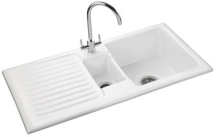 CRS10202LWH rangemaster white sink with tap