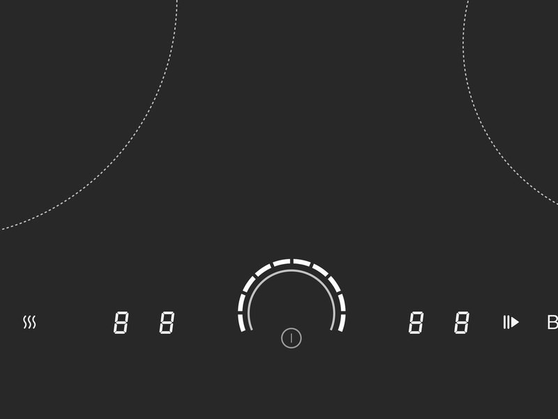 Touch and slider control panel on the DeSantii 60cm induction hob