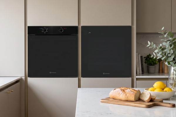 DeSantii 60cm wine cooler side by side with a DeSantii oven in a light kitchen