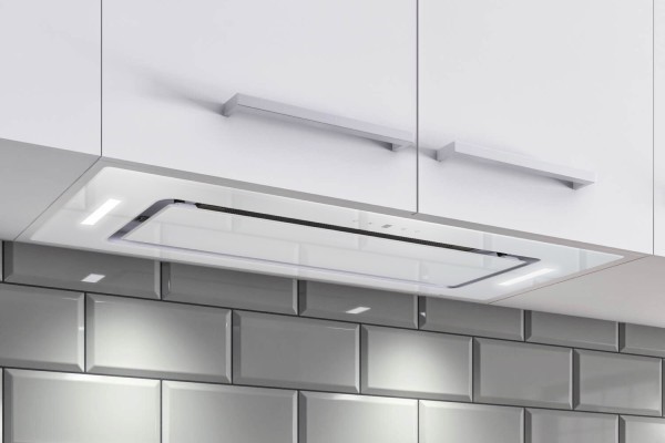 electriQ 90cm Glass Canopy Cooker Hood - White