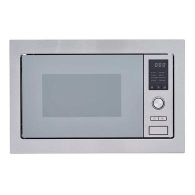 GRADE A1 - electriQ 25L 900W Built-In Microwave Oven with Mirror Door - Stainless Steel
