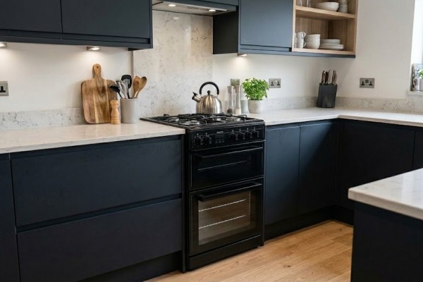 electriQ 60cm Dual Fuel Cooker - Black