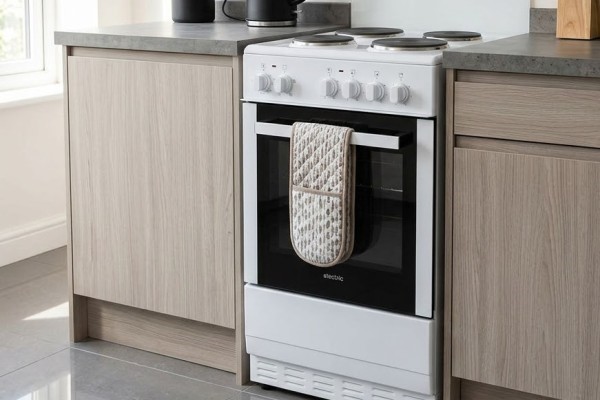 electriQ 50cm Electric Cooker with Sealed Plate Hob - White