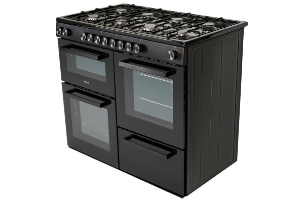 electriQ 100cm Dual Fuel Range Cooker - Black