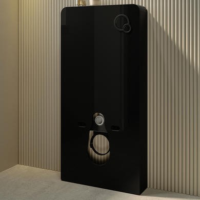 Black Glass WC Toilet Unit with Cistern