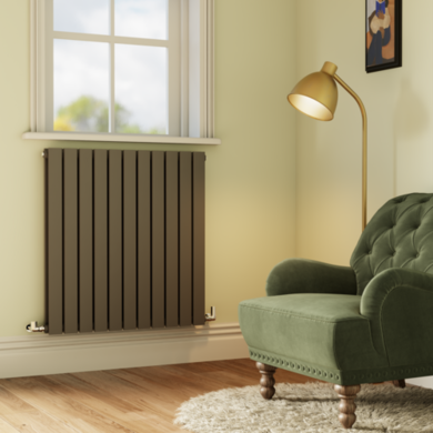Refurbished Riace Anthracite Horizontal Flat Designer Radiator 800x748mm Double Panel
