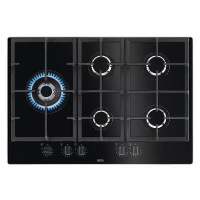 Refurbished AEG 6000 Series HKB75820NB 74cm 5 Burner Gas Hob - Black