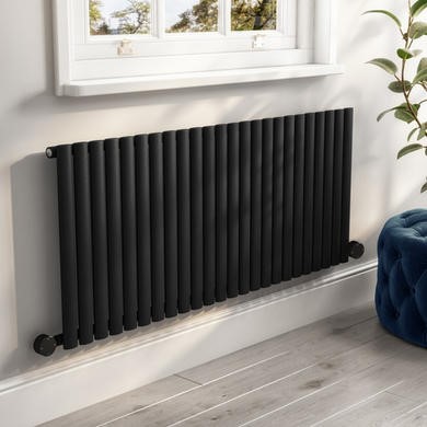 Midnight Black Horizontal Smart Electric Radiator with Wi-Fi