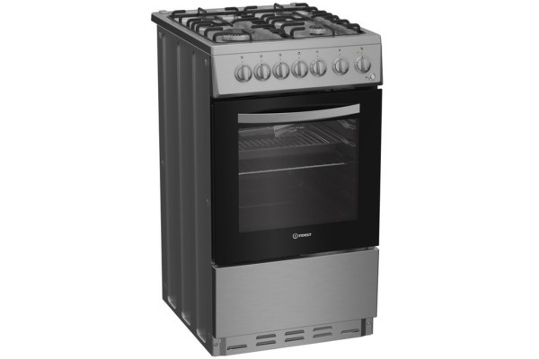 Indesit 50cm Dual Fuel Cooker - Stainless Steel