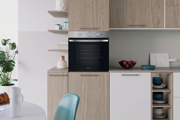 Indesit IO232HXUK Electric Conventional Single Oven - Stainless Steel