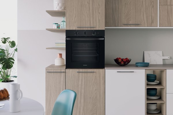 Indesit IO233BUK Click&Clean Electric Single Oven - Black