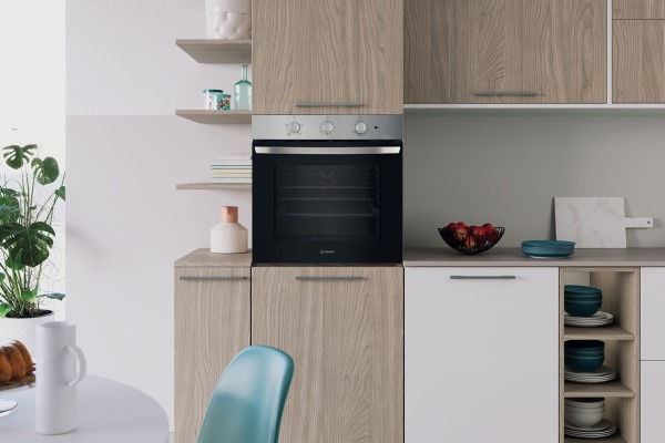 Indesit IO233XUK Click&Clean Electric Single Oven - Stainless Steel