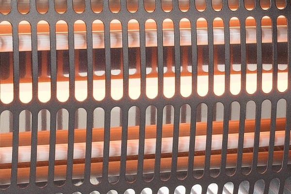 Close up of patio heater element