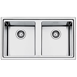 Smeg LD862 Mira Ultra Low Profile Double Bowl Chrome Sink