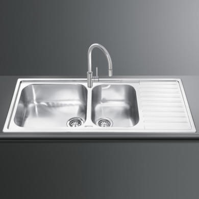 Smeg LG116D Alba 2.0 Bowl Right Hand Drainer Inset Chrome Sink