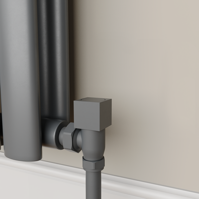 Refurbished - Elego Anthracite Gray Modern Manual Angled Radiator Valves (pair)