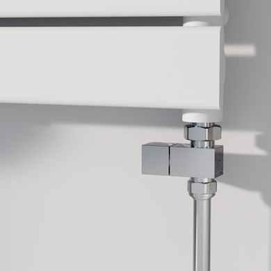 GRADE A2 - Elego Chrome Modern Manual Straight Radiator Valves (pair)