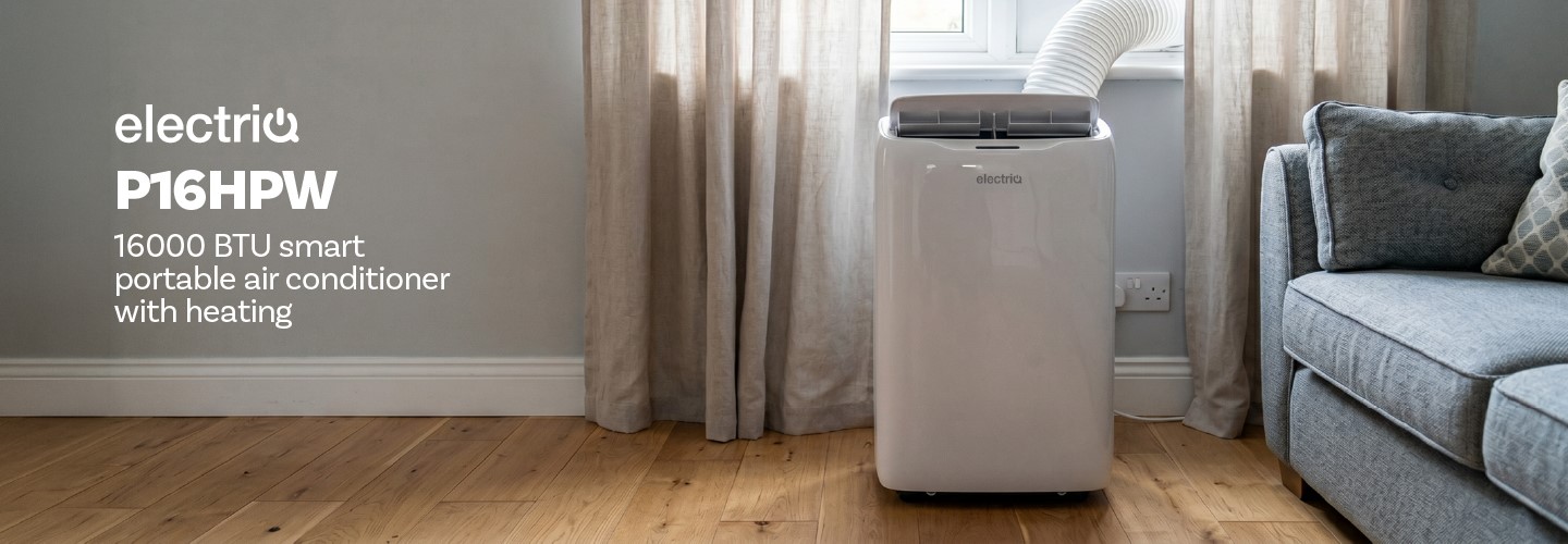 electriQ 16000 BTU Smart Portable Air Conditioner with Heat Pump