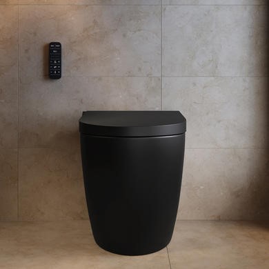 Matt Black Back to Wall Smart Bidet Japanese Toilet - Purificare