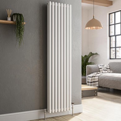 GRADE A2 - Reggio White Vertical Triple Column Traditional Radiator 1500x380mm 3751 BTU -