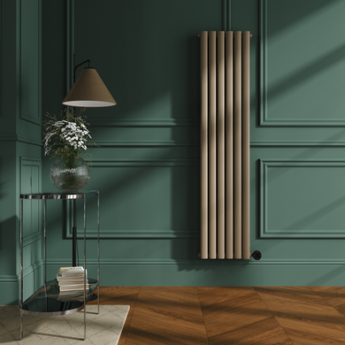 Refurbished - Beige grey Vertical Smart Electric Radiator with Wi-Fi Thermostat - 1.2KW -