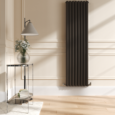 Sorrento Russet Vertical Oval Designer Radiator 1800x472mm Double Panel 4983 BTU