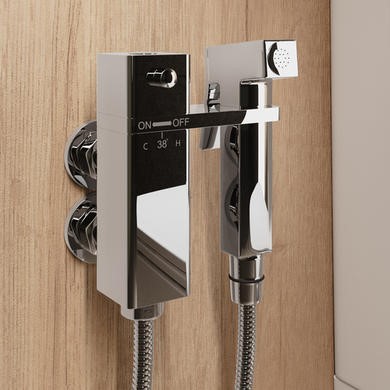 ONLY OPENED - Chrome Thermostatic Douche Shower / Bidet Shower Spray Kit - Zana