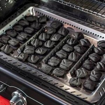 Charbroil patented charcoal trays.