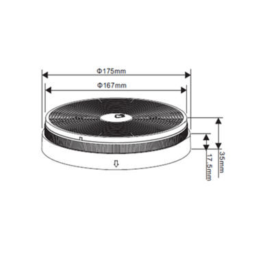 2 Filtri Al Carbone Per Cappa Cucina ElectrIQ – Modelli CF110, EIQCF110, EiQMIDCARBON