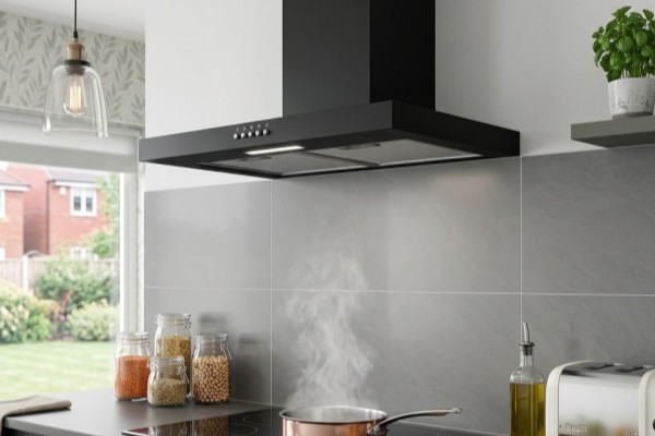 electriQ 60cm Slimline Chimney Hood - Black