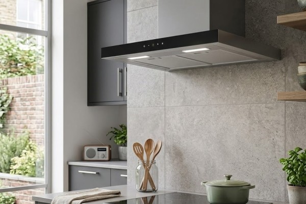 electriQ 60cm Slimline Chimney Cooker Hood - Stainless Steel