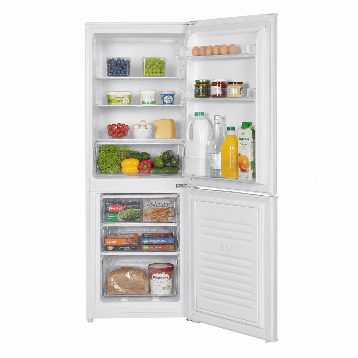 207L 60/40 freestanding fridge freezer in white