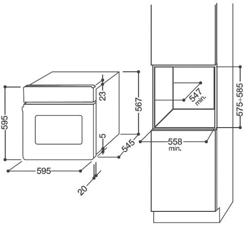 fim21kbix built in oven installation