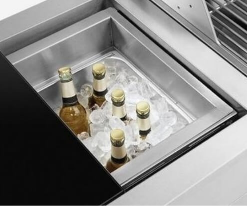 Monster grills built-in ice bucket.